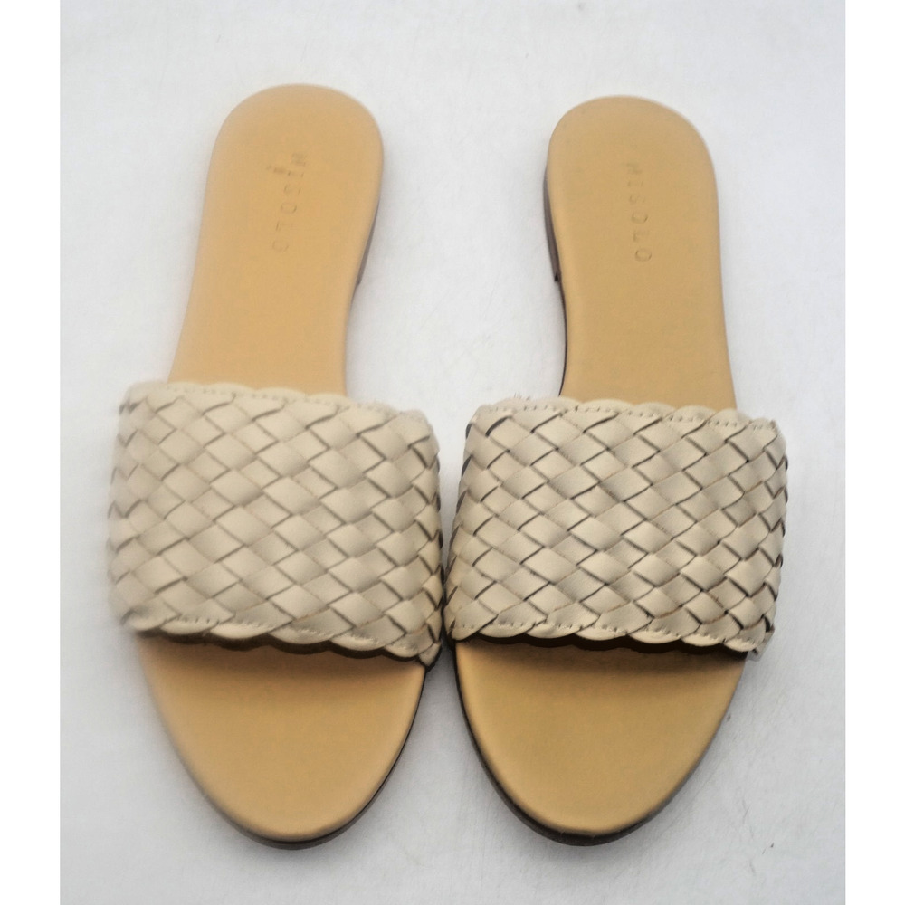 NEW Nisolo Isla Woven Leather Slide Sandals Tan Beige Neutral Women's 8 - Picture 6 of 7